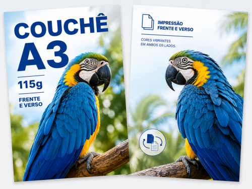 Couche A3 115g / Impressão frente e verso