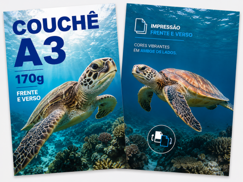 Couche A3 170g / Impressão frente e verso